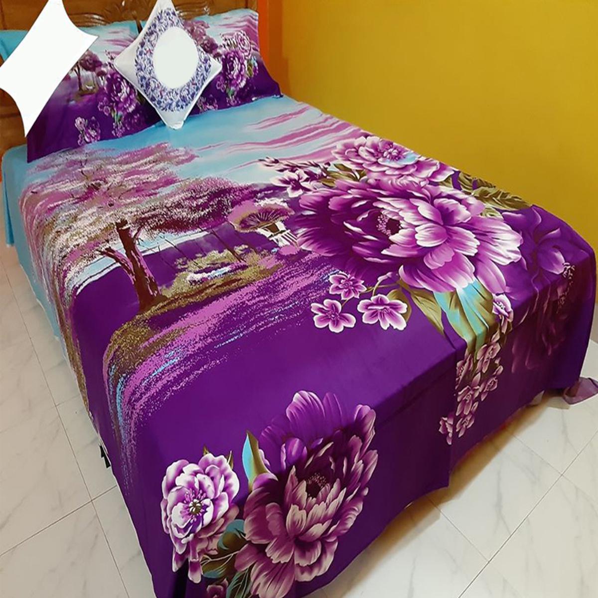 Picture of Double King Size Bedsheet With Two Pillow Cover