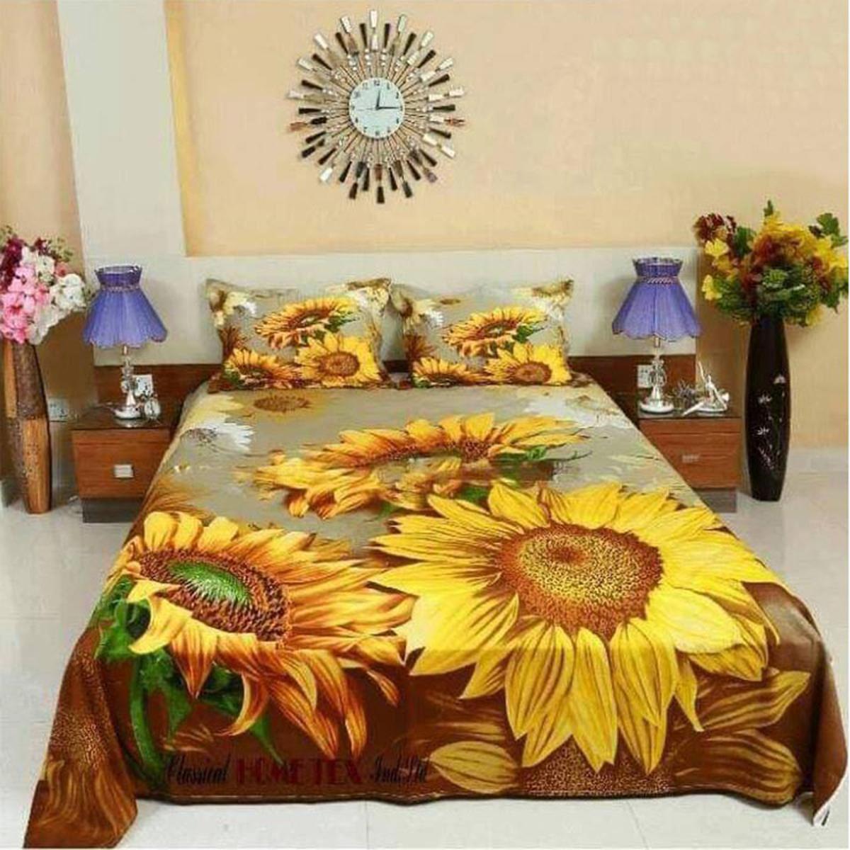 Picture of Double King Size Bedsheet With Two Pillow Cover