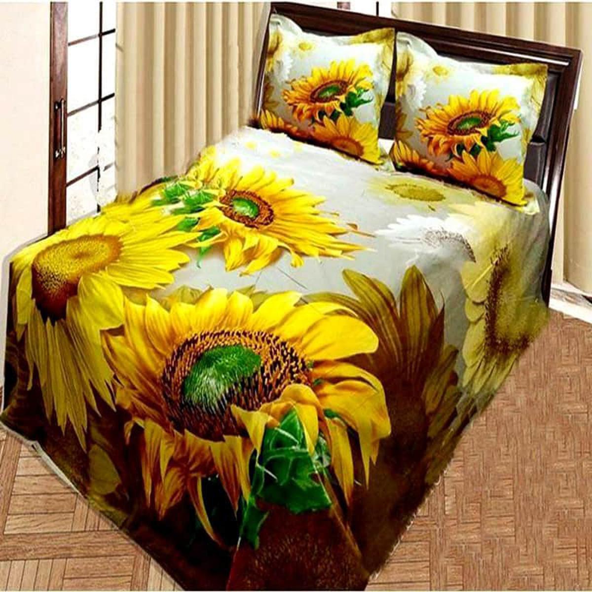 Picture of Double King Size Bedsheet With Two Pillow Cover