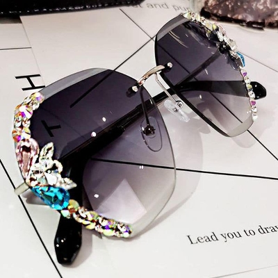 Picture of Women Sunglasses UV-Protection Ladies Gradients Trim Style Eyewear
