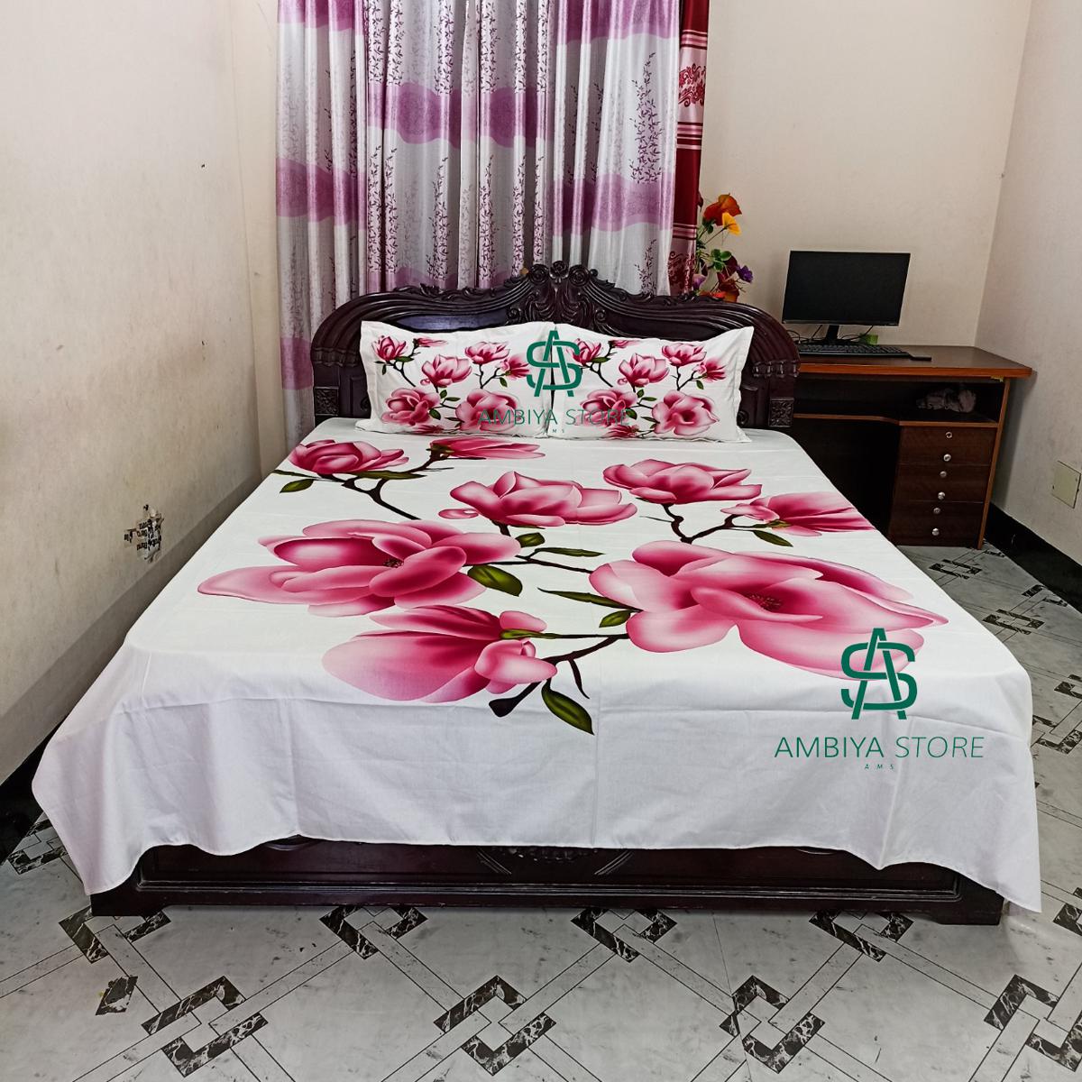 Picture of Double King Size Bedsheet With Two Pillow Cover