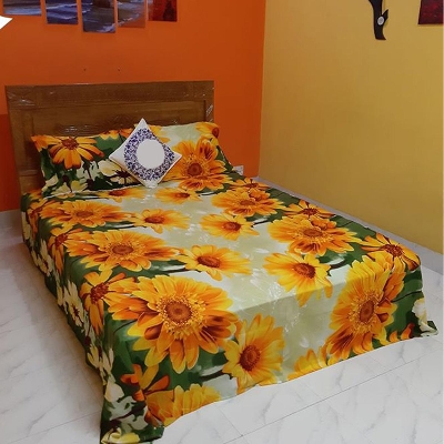 Picture of Cotton Double King Size Bedsheet With Two Pillow Cover - Bed Sheet