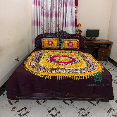 Picture of Double King Size Bedsheet With Two Pillow Cover