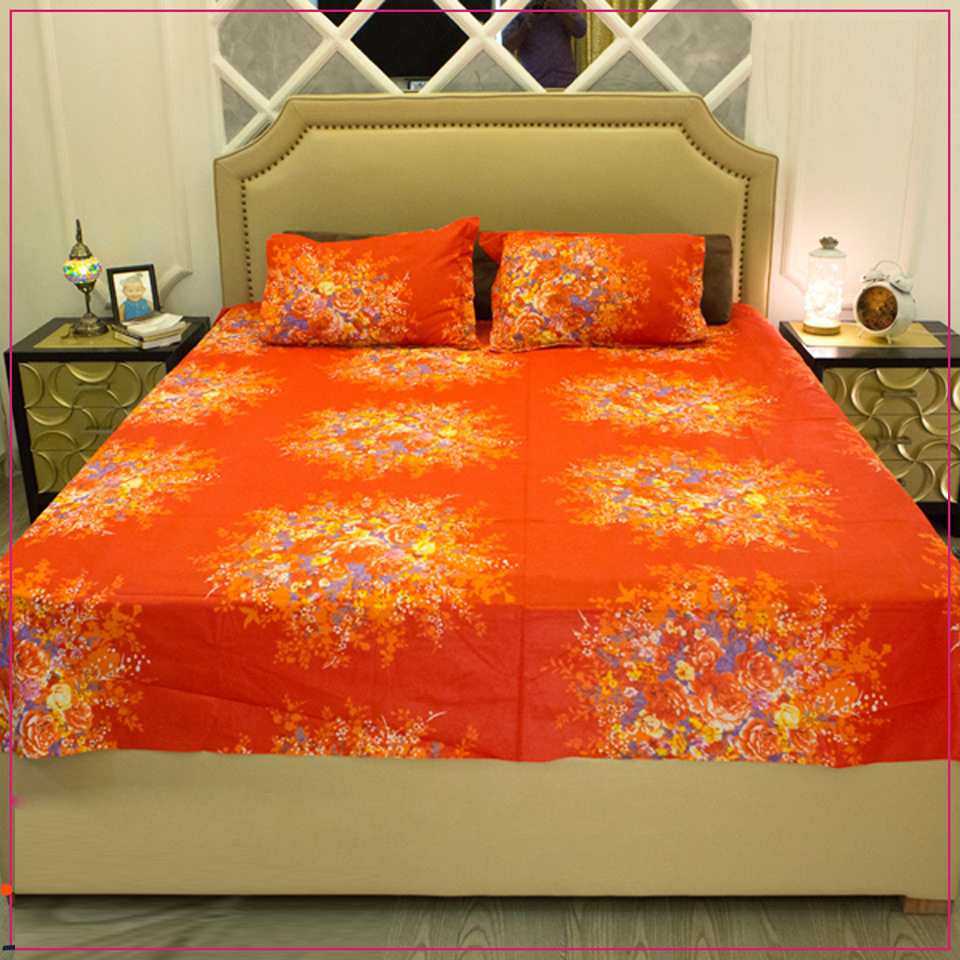 Picture of Digital Home Text King Size Bedsheet With Two Pillow Cover