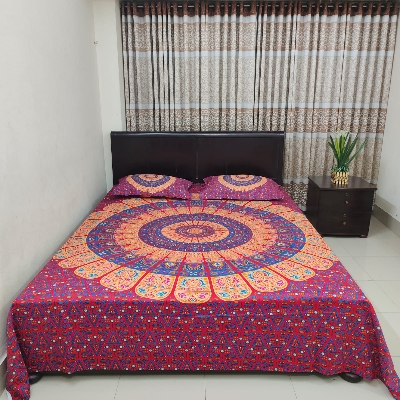 Picture of Luxury Digital Home tex Cotton Fashionable Bed Sheet for Home Decoration 7.5/8.5 Feet King Size Bedsheet