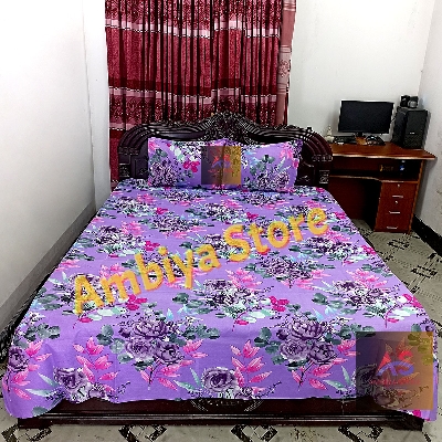 Picture of Cotton King Size Bedsheet With Two Pillow Cover Size 7/8 Feet Head Pillow cover Size 20/28 Inch Easy Maintainance Hand Washable