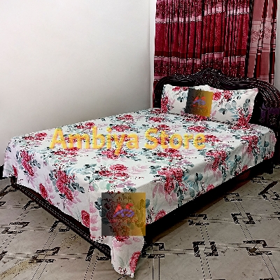 Picture of Cotton King Size Bedsheet With Two Pillow Cover Size 7/8 Feet Head Pillow cover Size 20/28 Inch Easy Maintainance Hand Washable