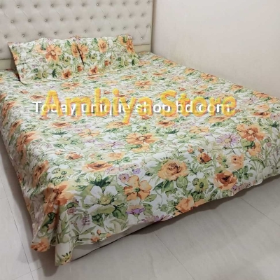 Picture of Double King Size Bedsheet With Two Pillow Cover - Bed Sheet, King Size Bedsheet, Double Size Bedsheet, Bedding Set, Bedsheet