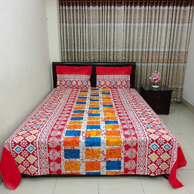 Picture of Double King Size Bedsheet With Two Pillow Cover - Bed Sheet, King Size Bedsheet, Double Size Bedsheet, Bedding Set, Bedsheet