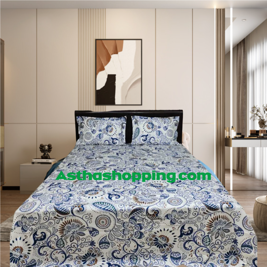 Picture of AC HOME TEX King Size Bed Sheet With Two Pillow Covers,বিছানার চাদর bed sheet,bed sheets,bichanar chador,bedding sets,chador,বিচানার চাদর,bedding sets
