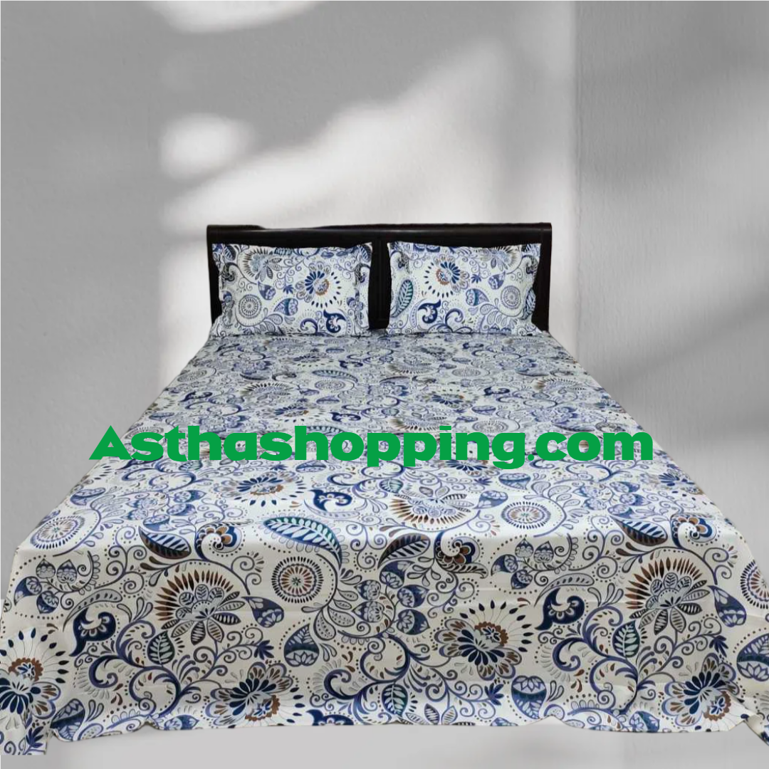 Picture of AC HOME TEX King Size Bed Sheet With Two Pillow Covers,বিছানার চাদর bed sheet,bed sheets,bichanar chador,bedding sets,chador,বিচানার চাদর,bedding sets