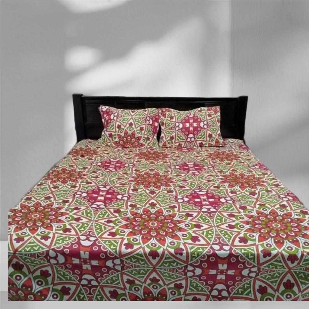 Picture of AC HOME TEX King Size Bed Sheet With Two Pillow Covers,বিছানার চাদর bed sheet,bed sheets,bichanar chador,bedding sets,chador,বিচানার চাদর,bedding sets