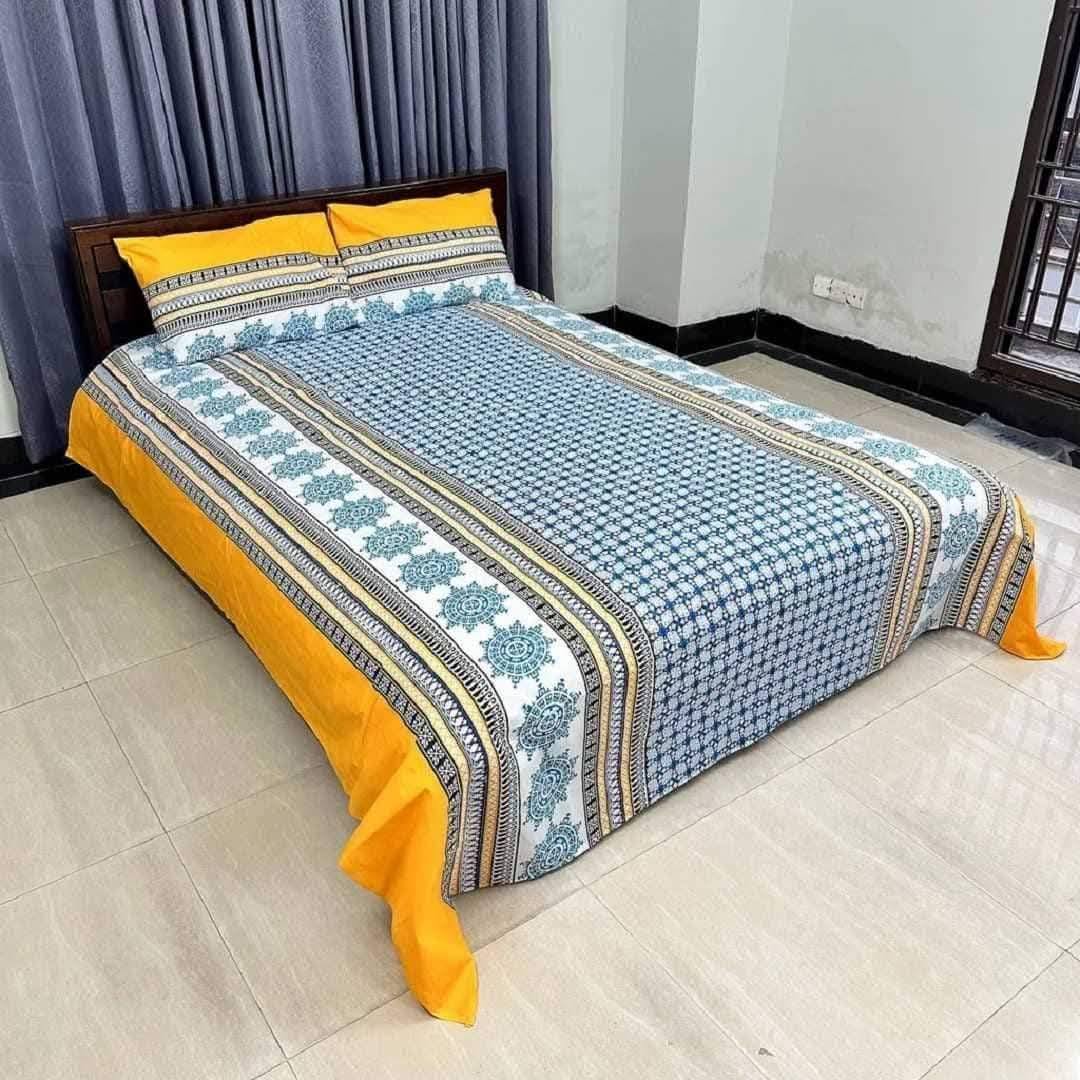Picture of AC HOME TEX King Size Bed Sheet With Two Pillow Covers,বিছানার চাদর bed sheet,bed sheets,bichanar chador,bedding sets,chador,বিচানার চাদর,bedding sets