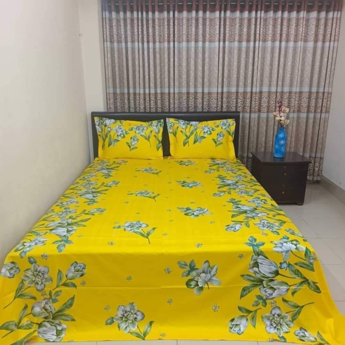 Picture of AC HOME TEX King Size Bed Sheet With Two Pillow Covers,বিছানার চাদর bed sheet,bed sheets,bichanar chador,bedding sets,chador,বিচানার চাদর,bedding sets