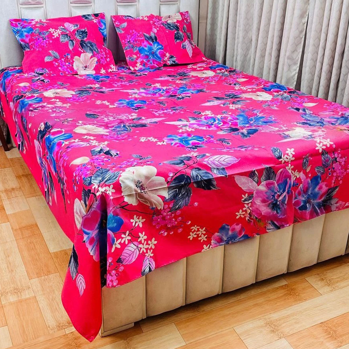 Picture of AC HOME TEX King Size Bed Sheet With Two Pillow Covers,বিছানার চাদর bed sheet,bed sheets,bichanar chador,bedding sets,chador,বিচানার চাদর,bedding sets by Ambiya Store