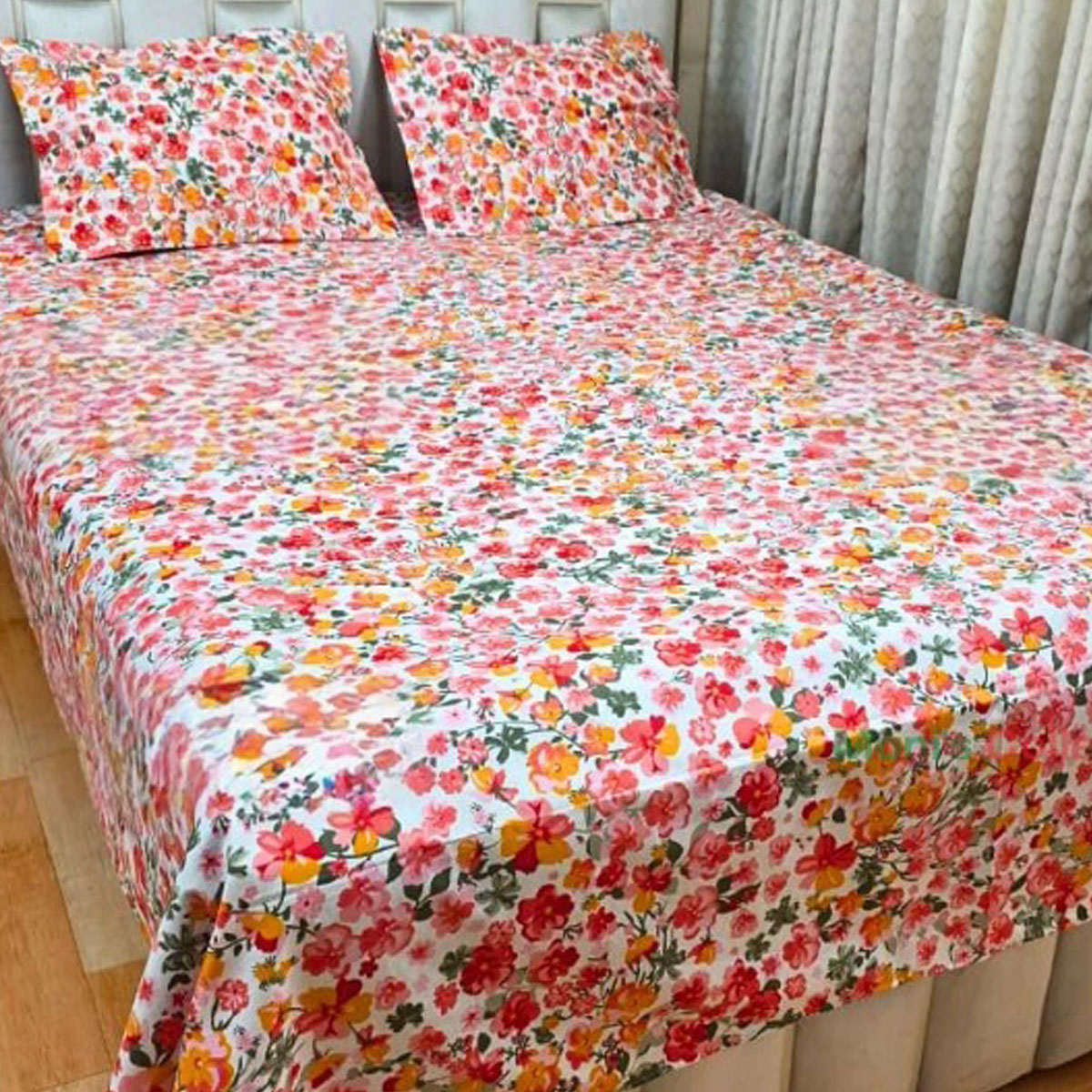 Picture of AC HOME TEX King Size Bed Sheet With Two Pillow Covers,বিছানার চাদর bed sheet,bed sheets,bichanar chador,bedding sets,chador,বিচানার চাদর,bedding sets by Ambiya Store
