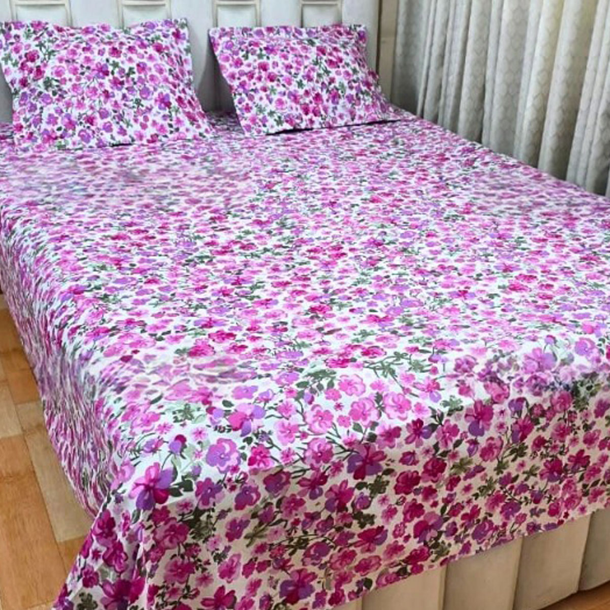 Picture of AC HOME TEX King Size Bed Sheet With Two Pillow Covers,বিছানার চাদর bed sheet,bed sheets,bichanar chador,bedding sets,chador,বিচানার চাদর,bedding sets by Ambiya Store