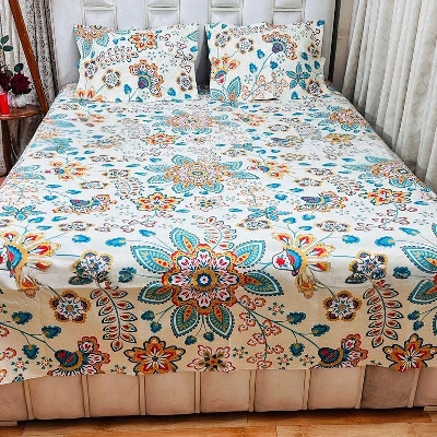 Picture of AC HOME TEX King Size Bed Sheet With Two Pillow Covers,বিছানার চাদর bed sheet,bed sheets,bichanar chador,bedding sets,chador,বিচানার চাদর,bedding sets by Ambiya Store