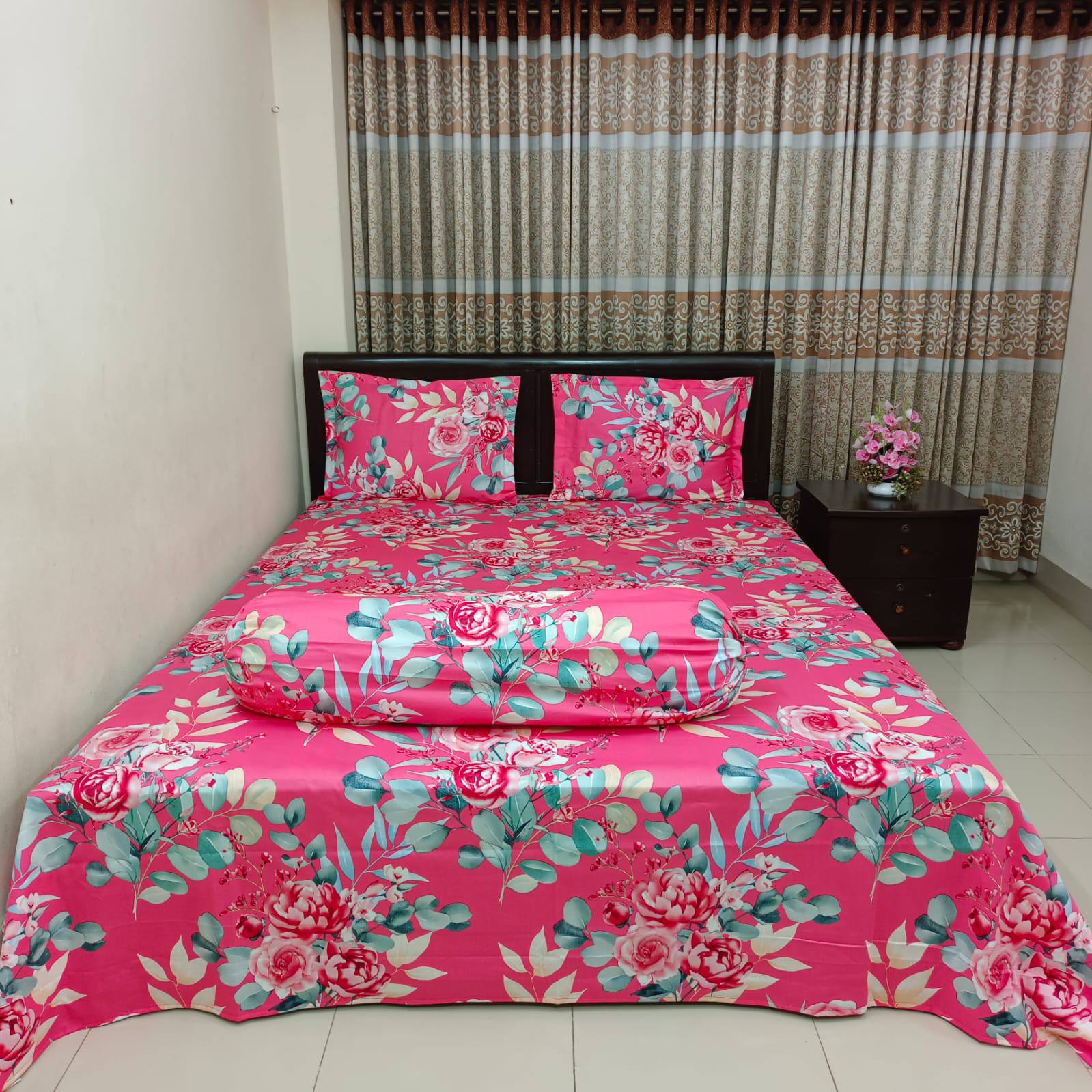 Picture of AC HOME TEX King Size Bed Sheet With Two Pillow Covers,বিছানার চাদর bed sheet,bed sheets,bichanar chador,bedding sets,chador,বিচানার চাদর,bedding sets by Ambiya Store