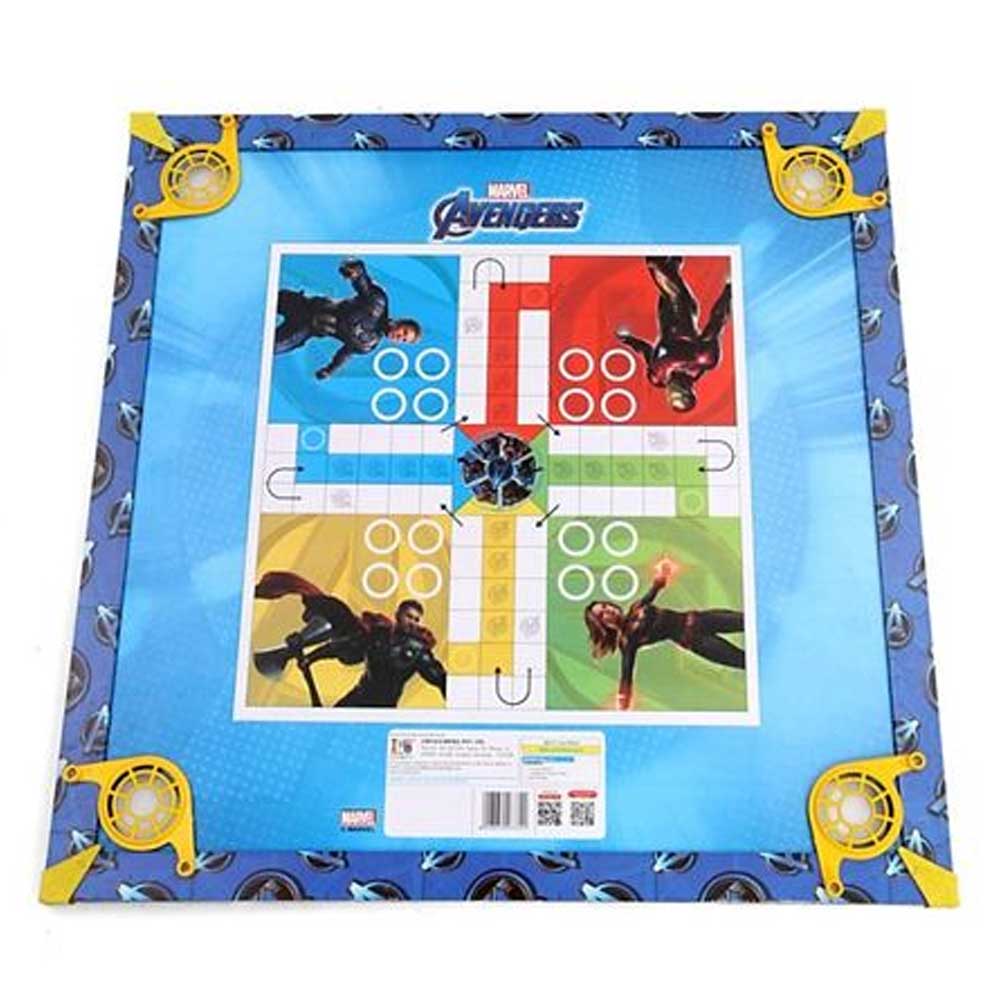 Picture of Avengers Carrom Board Premium Quality And Ludo Board with Carrom, Coins, Striker, Pawns and Dice 20*20 inches