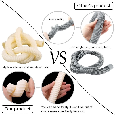 Picture of uxcell PVC Washing Machine Drain Hose Extension Kit, Universal Fit All Drain Pipe