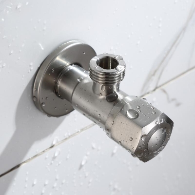 Picture of ATC Sanitaryware- SUS304 Stainless Steel Angle Valve for Kitchen Bathroom Toilet Water Faucet Shut Off 1/2" Valve for Hot and Cold Water Mixer