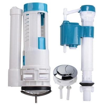 Picture of Toilet Tank Kits Cistern Toilet Fill Parts Water Drain Flush Valve Button Set Repair Fittings Bathroom Fixture Toilet Accessory