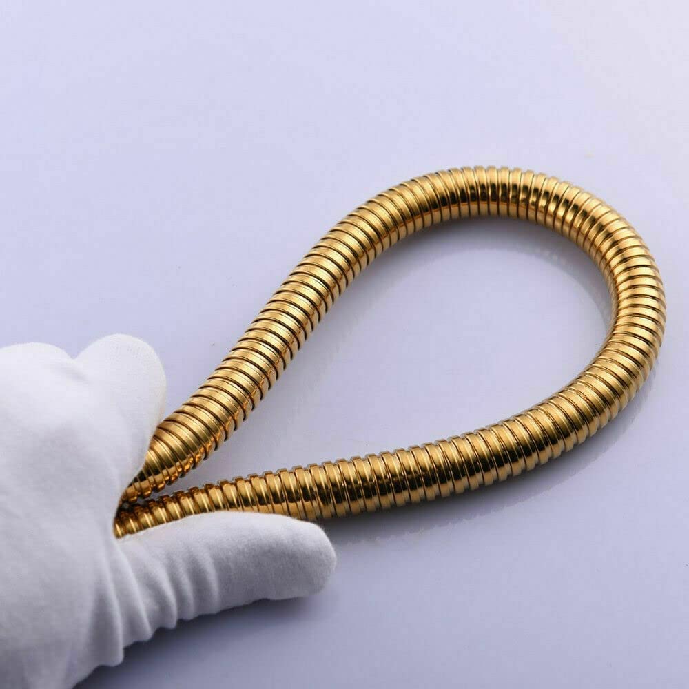 Picture of 304 Grade Stainless Steel Black Flexible Tube Shower Hose Pipe/Hand Shower Pipe/Health Faucet Tube Jet Spray Pipe (GOLD TUBE 1.2 METER)