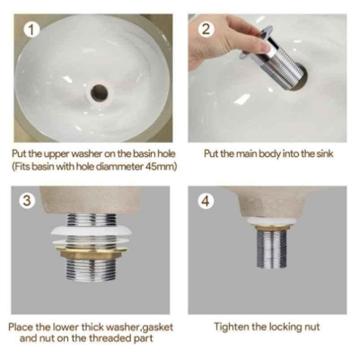 Picture of 6 inch Brass Silver Pop-Up Full Thread Waste Coupling, WC-S6