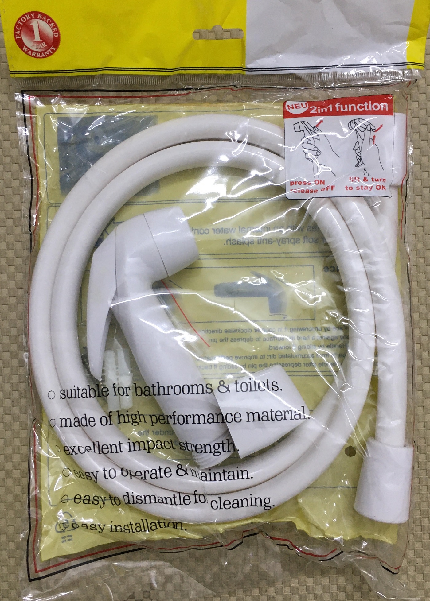 Picture of Toilet Push Shower/ hand Shower for toilet [White]