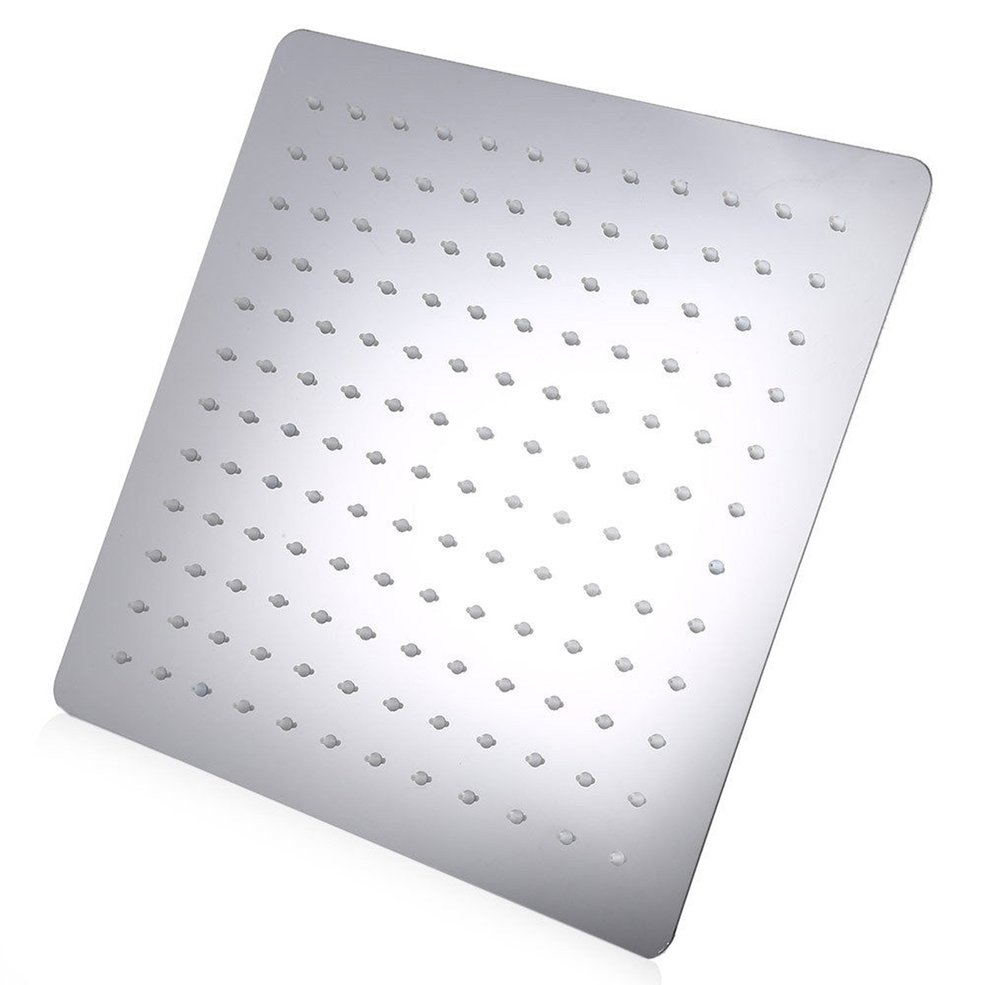 Picture of 12 Inch Square Stainless Steel Rain Shower Head Rainfall Bathroom Sprayer-silver