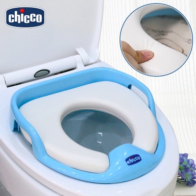 Picture of CHICCO Soft Toilet Trainer Potty Seat for Baby [White/ Blue/ Pink]
