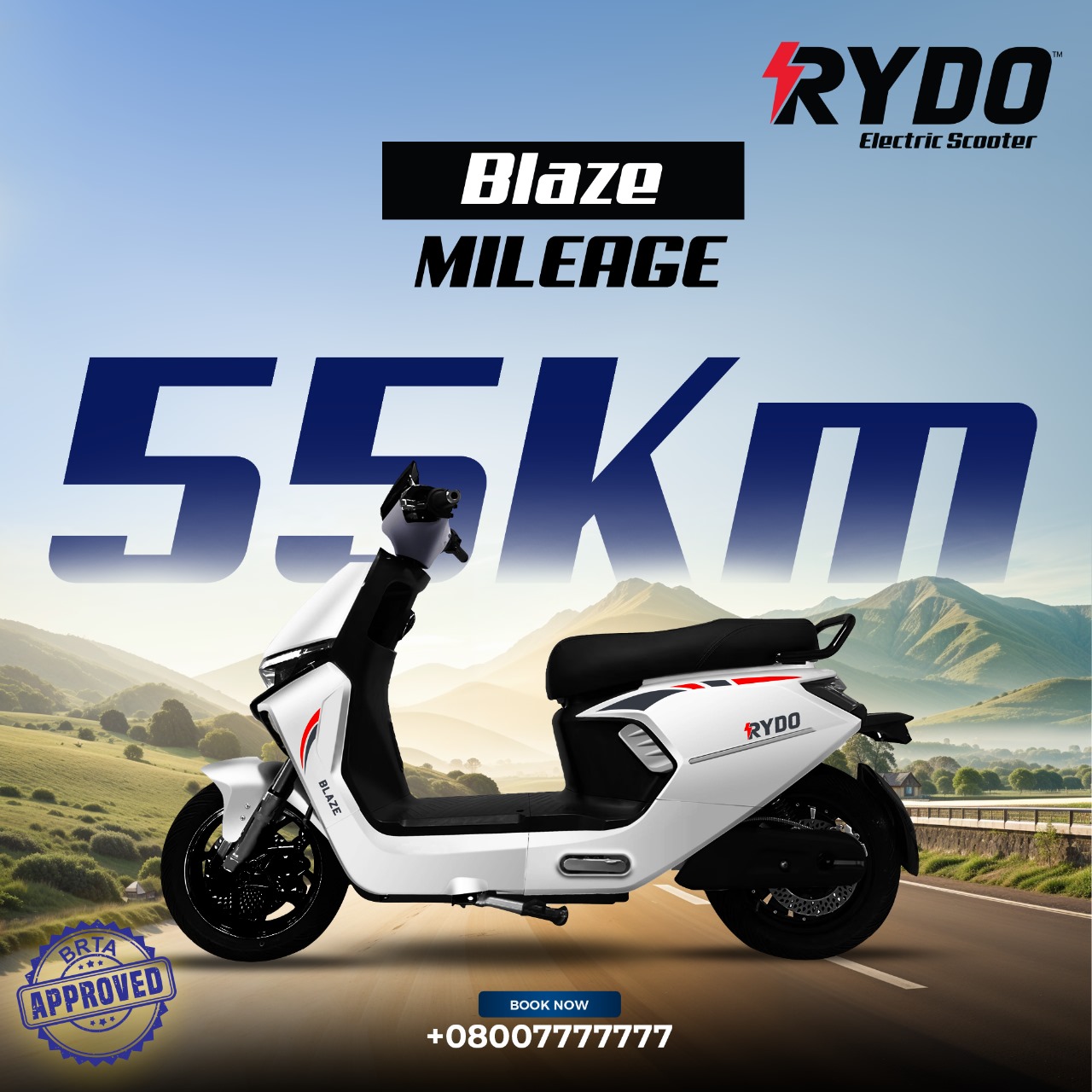 Picture of RYDO Blaze White Electric Scooter