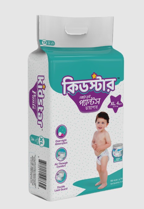 Picture of Kidstar Pant Diaper Extra Large 4 Pcs Pack (12-18 Kg)