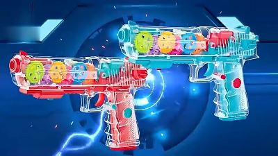 Picture of Kid Pistolas De Juguete Transparent Gear Vibration GunElectric Toy Flashing Bo Funny Concept Toy Guns With Light And Music