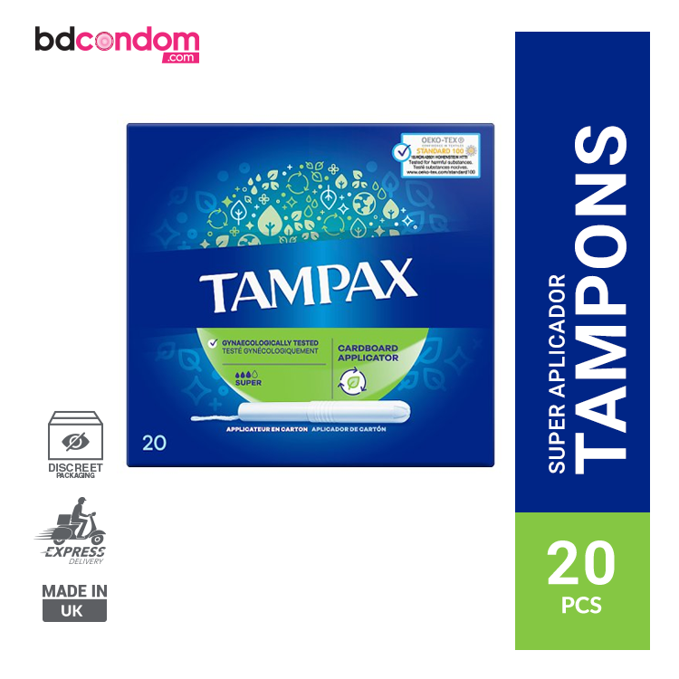 Buy Tampax Super Tampons with Cardboard Applicator - 20Pcs pack at Best Price in Bangladesh