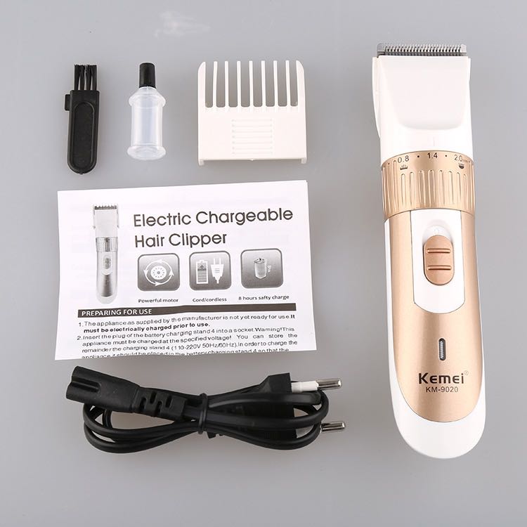 Picture of Kemei Rechargeable Hair Clipper and Trimmer Km 9020   Gold and White