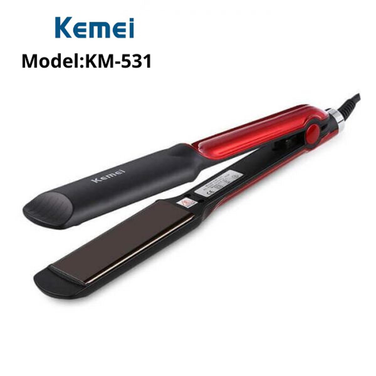 Picture of Kemei KM-531 Professional Hair Straightener - Black and Red