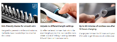 Picture of Philips BT3102/15 cordless rechargeable Beard Trimmer - 10 length settings, 60 min run time