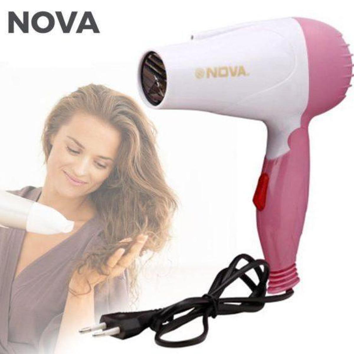Picture of Nova New NV 1290 Folding Hair Dryer Pink and White