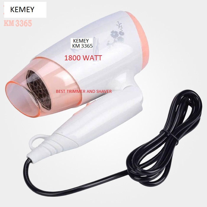 Picture of Kemey Km 3365 Professional Foldable Hot and Cool Hair Dryer 1800 watts