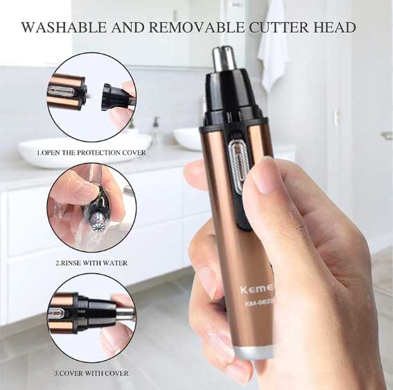 Picture of Nose Hair & Ear Trimmer KM-6629 Rechargeable 2 in 1 Trimmer
