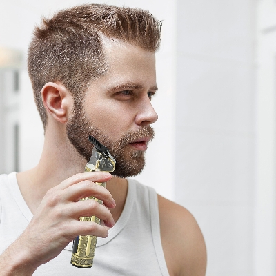 Picture of T9 Vintage USB 6500 charging cable with Rechargeable Hair Trimmer metal body Electric Hair Clipper Haircut Machine For Men