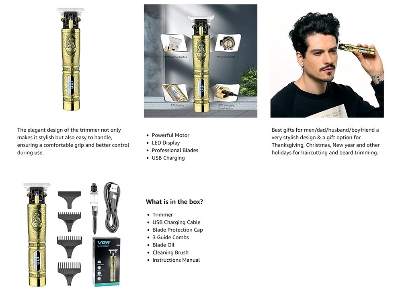 Picture of VGR V-091 Hair Clipper and Beard Trimmer with Digital Display for Men