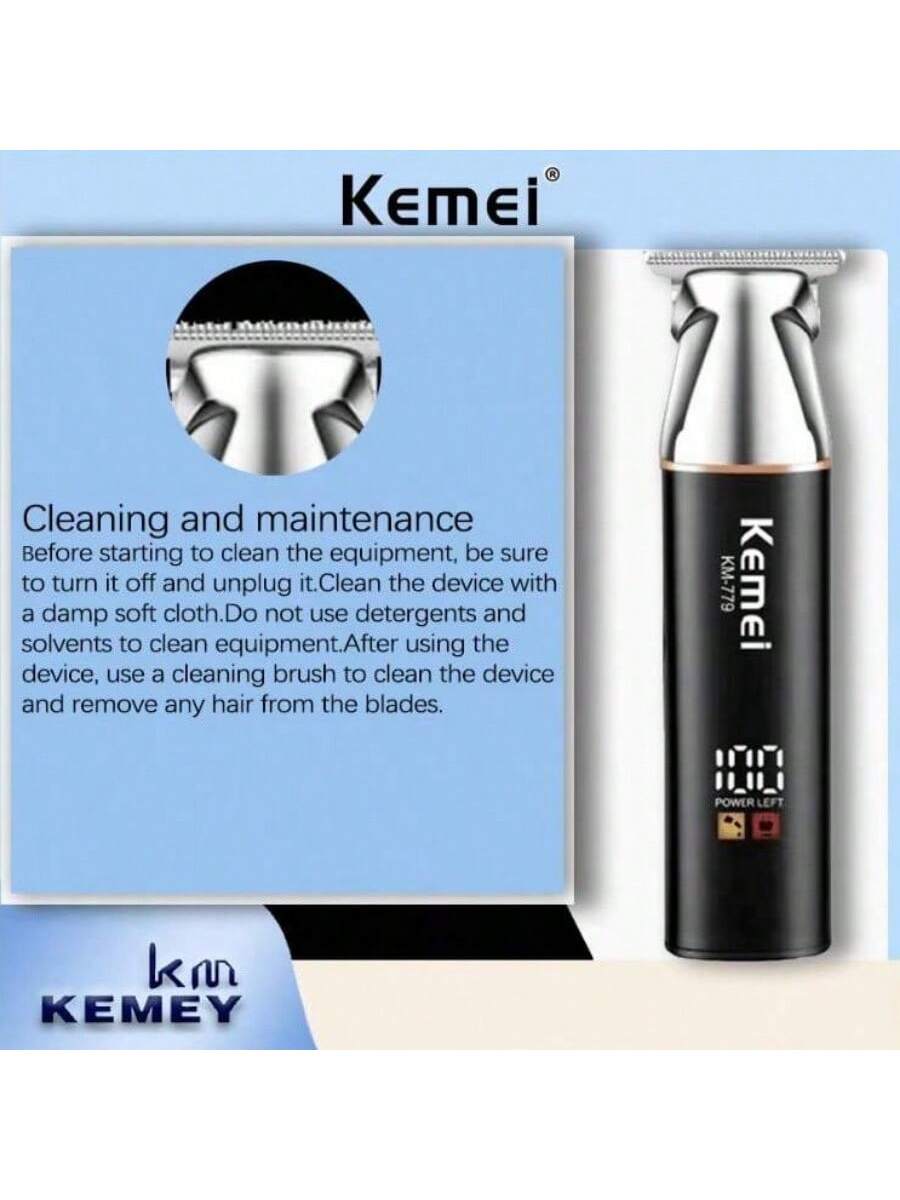 Picture of KM-779 Kemei/KEMEI New Pushing Hair clipper with LCD digital display and fast oil filling head carving for hair cutting