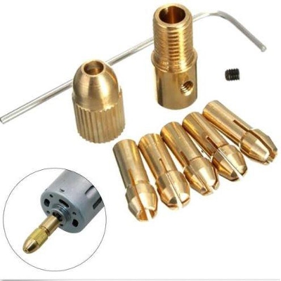 Picture of Small Drill Chuck (0.5 to 3mm bit)- Golden Picture of Small Drill Chuck (0.5 to 3mm bit)- Golden