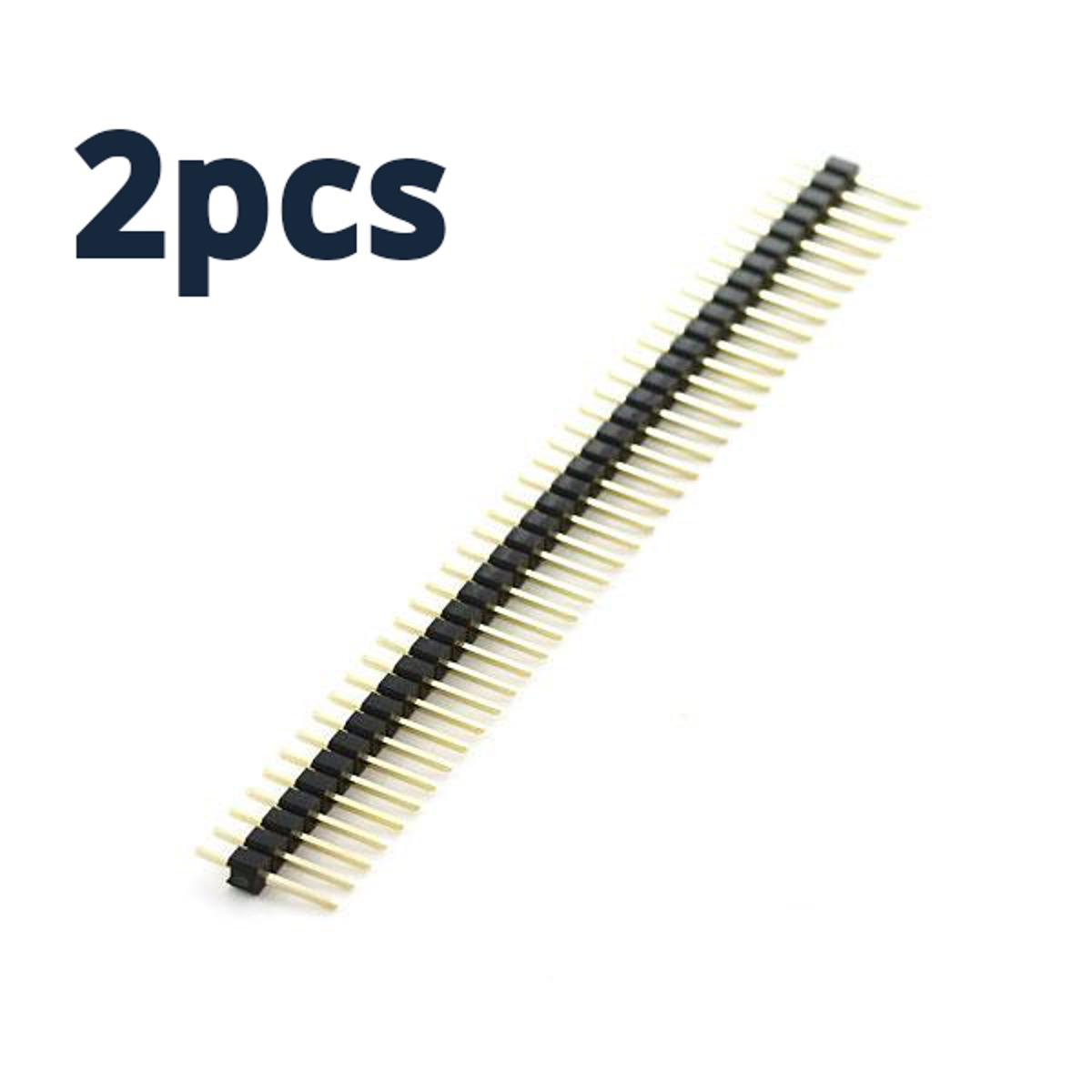 Picture of 2.54 mm Breakaway Male Header: 1×40-Pin, Straight, Black- 2pcs Picture of 2.54 mm Breakaway Male Header: 1×40-Pin, Straight, Black- 2pcs