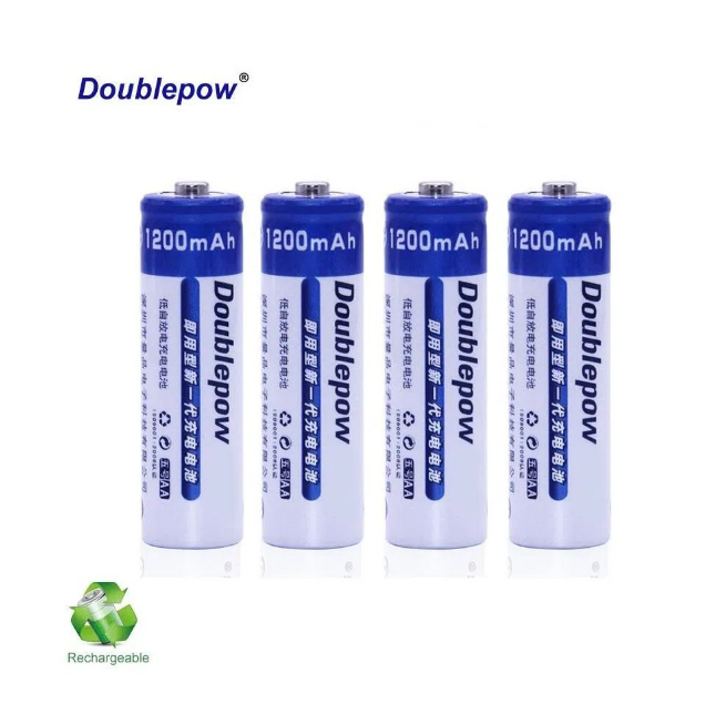 Picture of AA Batteries, 4 Pcs High Quality 1.2V Rechargeable Battery, 1200mAh- DoublePow