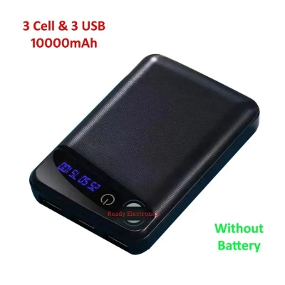 Picture of 18650 Battery Charger Cover Power Bank - Easy to Use - Loadable Batteries 3 pcs - 3 USB Ports - Solar Case Only