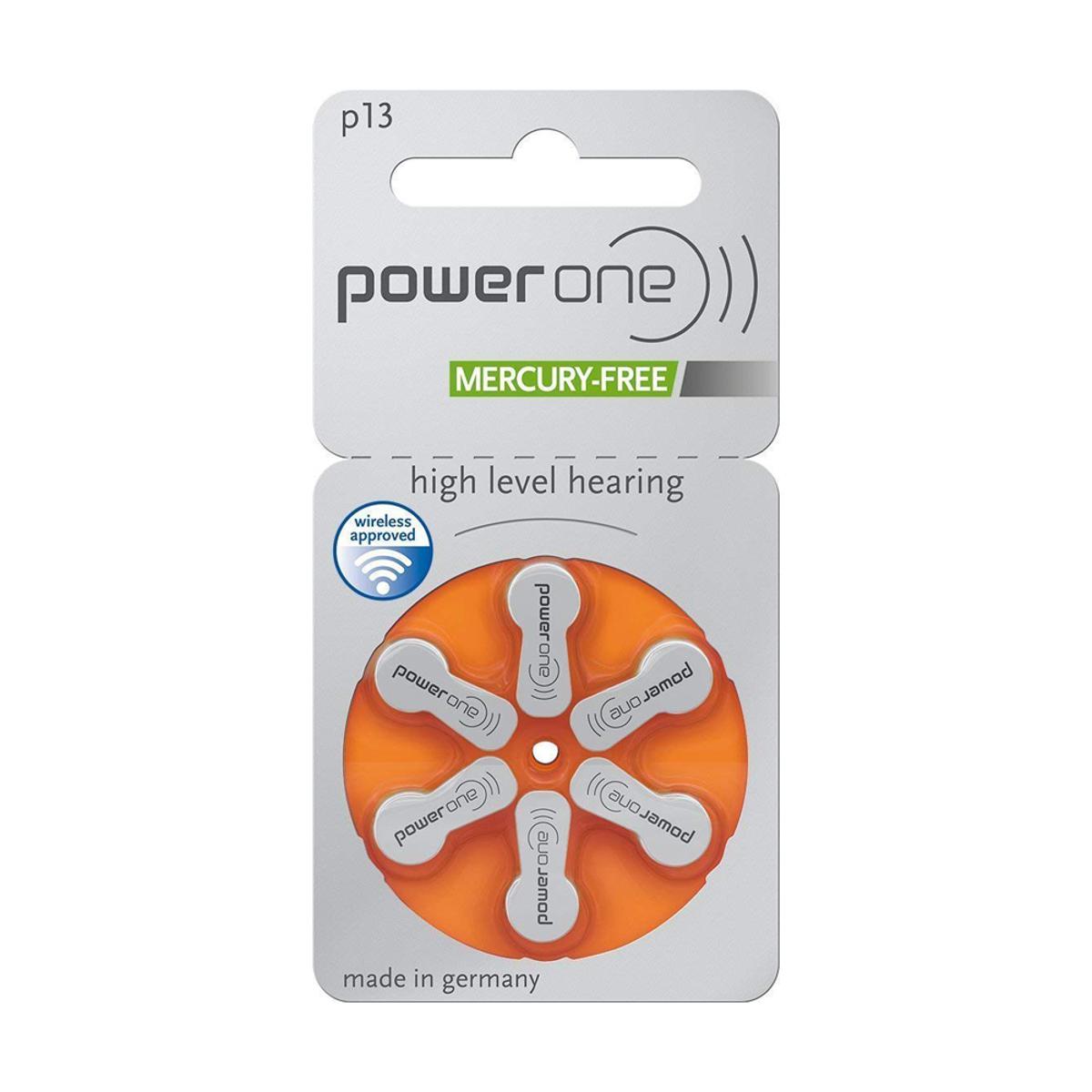 Picture of PowerOne ACCU Plus P13 Hearing Aid Battery, 6 Batteries Each Pack Picture of PowerOne ACCU Plus P13 Hearing Aid Battery, 6 Batteries Each Pack